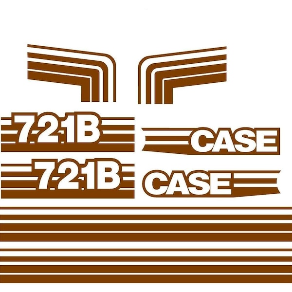 New Fits Case Wheel Loader 721B Brown Decal Set